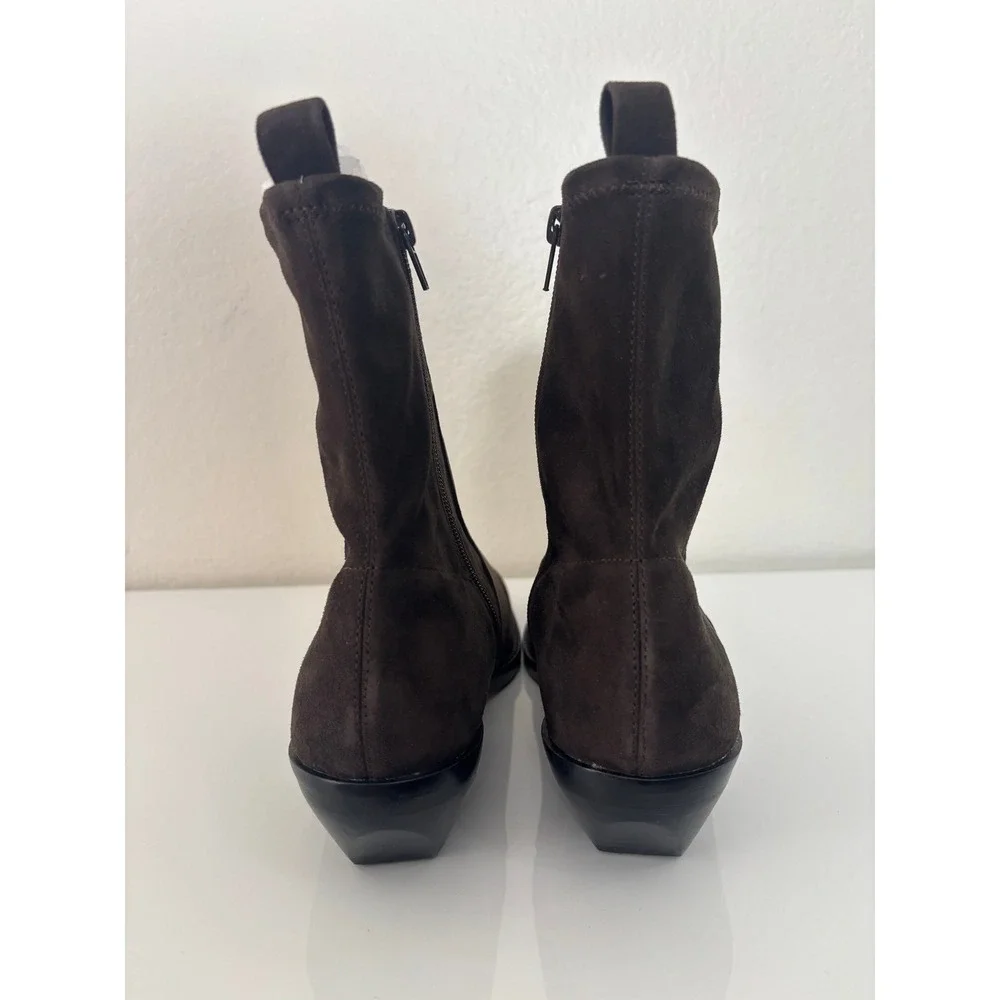 Madewell Idris Ankle Boot in Suede Dark Carob Brown NX430 Womens 9.5 NIB